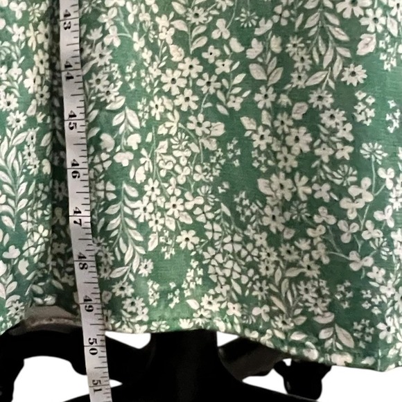 ASTR The Label Green Floral Print Maxi Dress Lace Up Back Coquette Cottage Retro - Picture 8 of 11